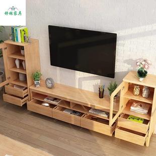 1.8m三抽电视柜茶几边柜组合高低厅柜储物柜 厂家直销北欧实木日式