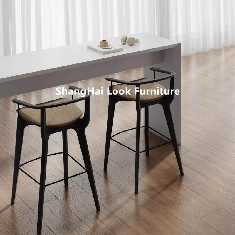 北欧现代实木吧台椅不锈钢家用高脚凳设计师款布艺极简前台吧台凳,住宅家具,家用高脚椅,淘宝优惠券,粉丝福利购,淘宝优惠卷