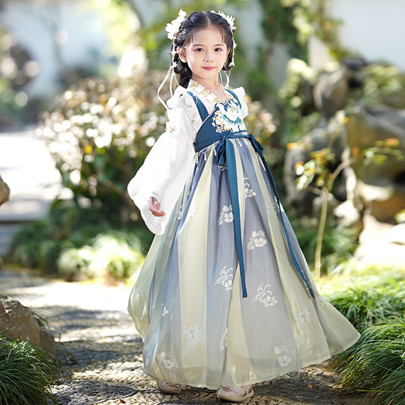 儿童汉服女中国风襦裙夏季2023最新款仙气古风改良日常唐装连衣裙