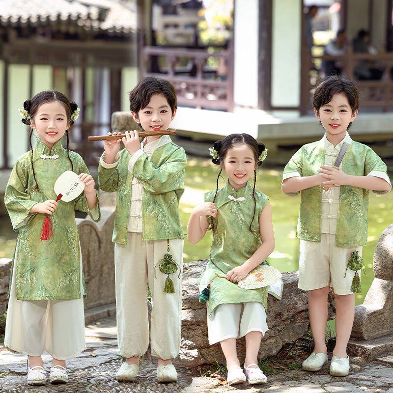 汉服儿童演出服春秋季男童古装女童唐装新中式国风幼儿园国学服装