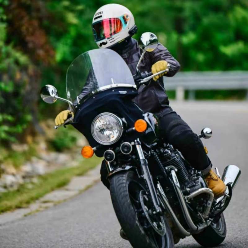 旭防太子 摩托车 gn125前挡风玻璃GZ150-A 改装风挡 银钢前挡风板