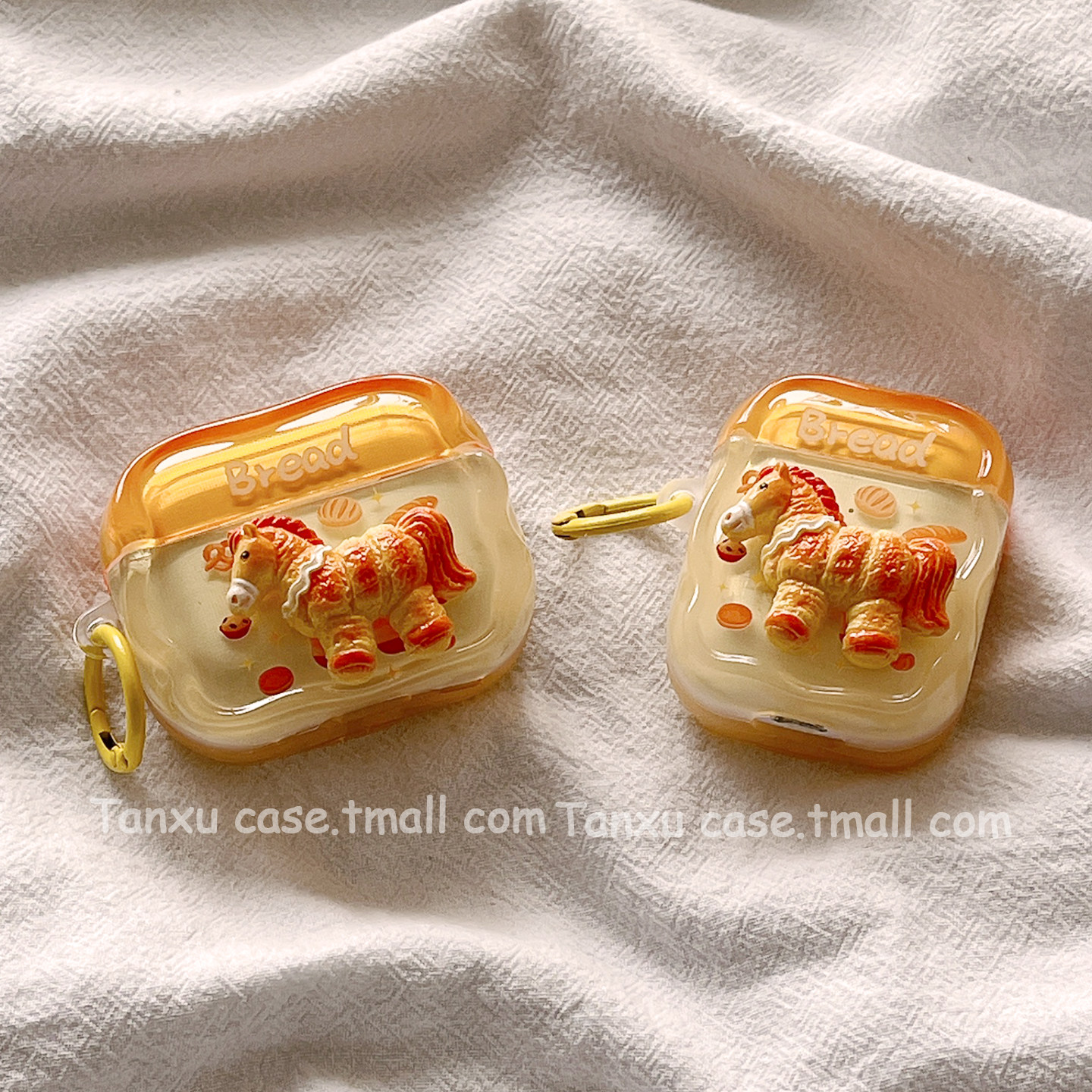 新年可爱立体面包小马适用苹果Airpodspro3保护套苹果蓝牙无线1/2代新三代AirPods4代airpodpro2马年耳机壳女