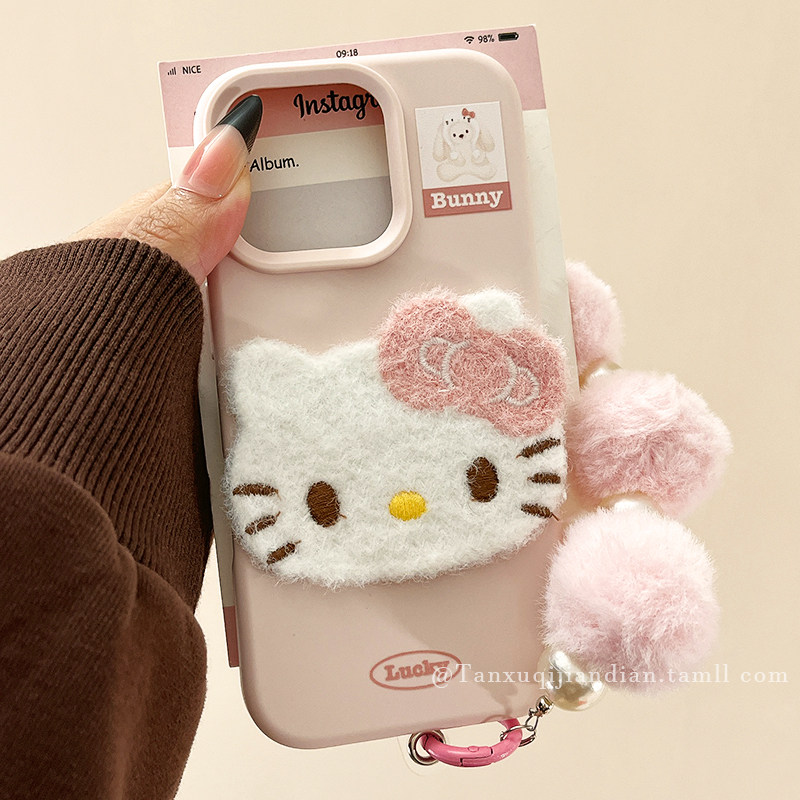可爱卡通HelloKitty适用苹果16promax手机壳iphone15新款13带链条16pro硅胶14pm女15pro小众16全包防摔14毛绒,3C数码配件,手机保护套/壳,淘宝优惠券,粉丝福利购,淘宝优惠卷