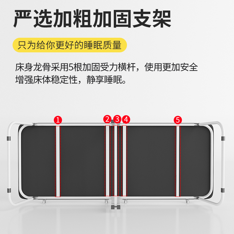 午休折叠床办公室简易便携二折单人硬板床午睡神器加固陪护木板床