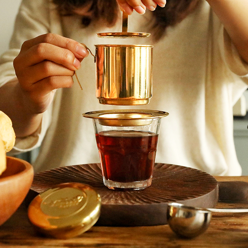越南滴漏壶免滤纸咖啡过滤杯漏斗滴滴壶手冲杯家用便携咖啡器具