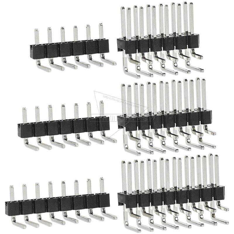 间距2.54mm弯排针单排双排弯针90度弯脚连接器1p 2 3 4 5 6 7 8P