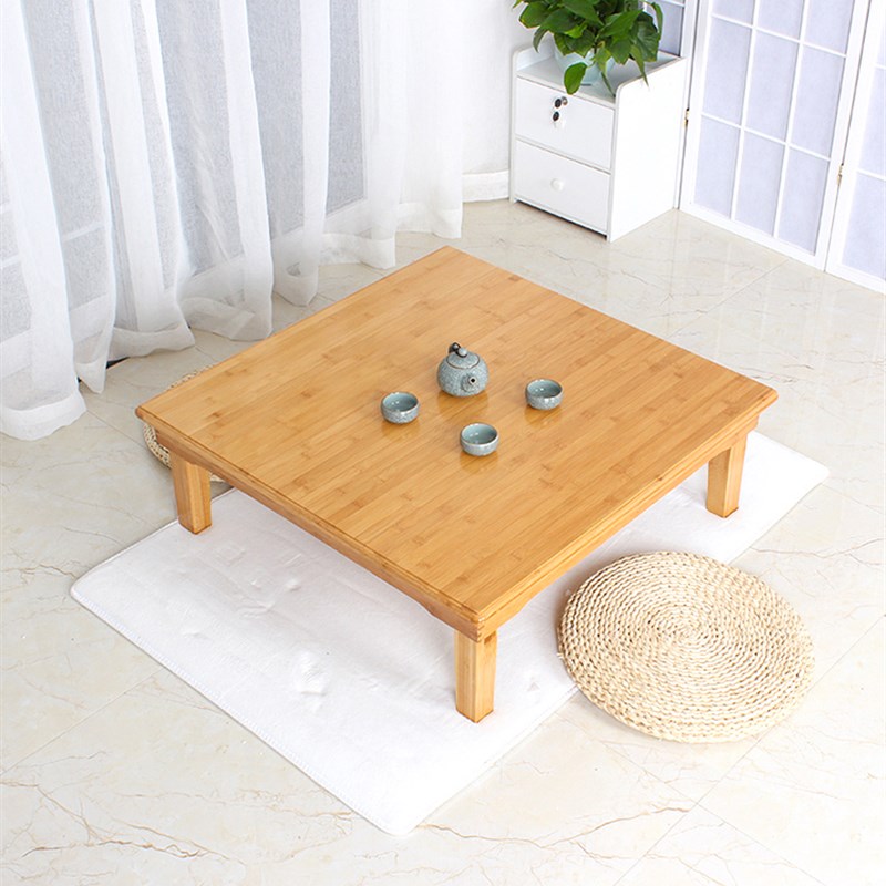 楠竹折叠炕桌榻榻米桌子飘窗饭桌正方形实木质方桌小茶几矮桌炕几