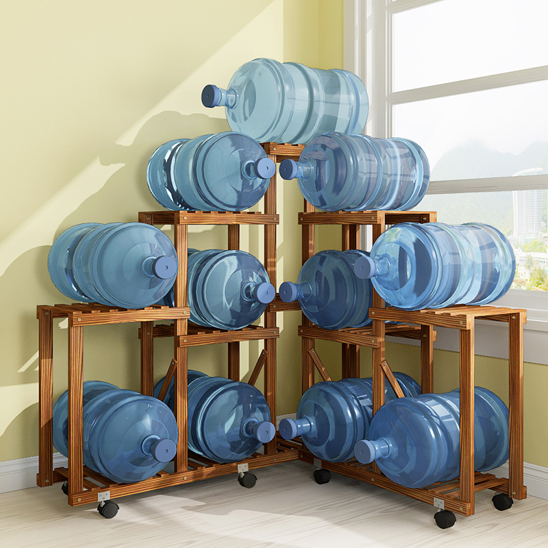 大盆花客厅花架带轮子多层家用移动实木室内花架子阳台转角置物架