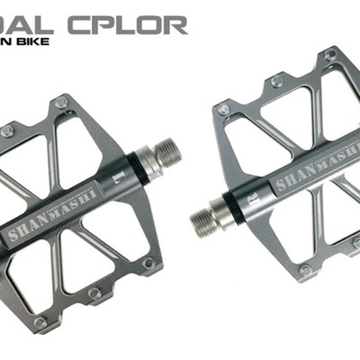 山马士超轻山地车脚踏板4轴承铝合金自行车单车润滑平宽脚蹬通用