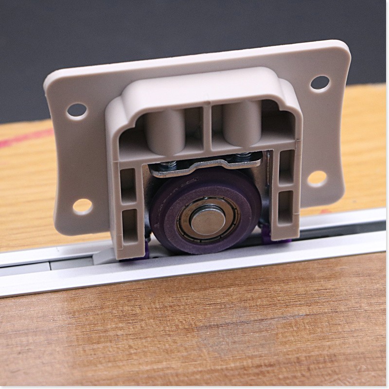 衣柜实木移门滑轮 吊轮吊柜轨道壁柜移门家具滑轮轨道带阻尼缓冲