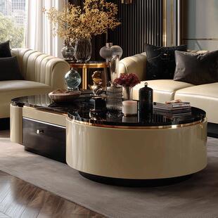 意式茶几客厅家用2025新款奢石泡茶台轻奢高级感小户型实木茶几桌