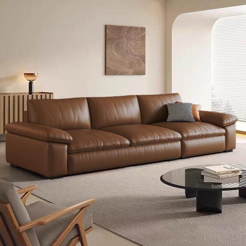 北欧轻奢现代简约头层牛皮沙发客厅大小户型2024复古意式极简直排,住宅家具,布艺沙发,淘宝优惠券,粉丝福利购,淘宝优惠卷