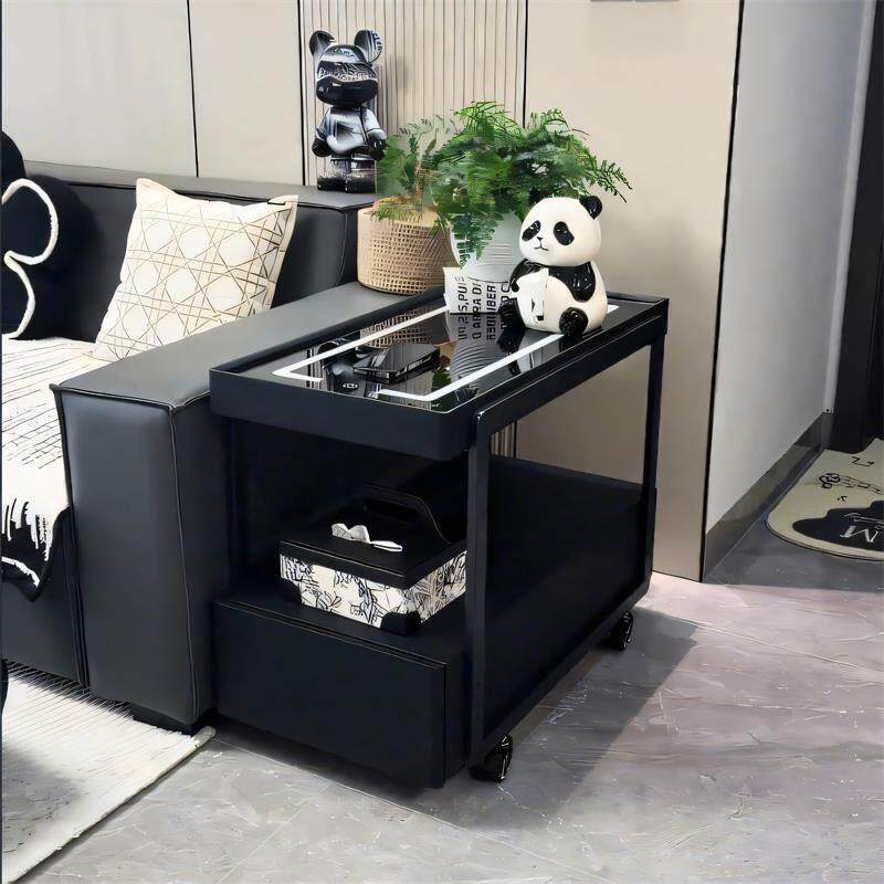 可移动沙发边柜轻奢实木多功能茶几阳台沙发边几现代简约客厅茶几