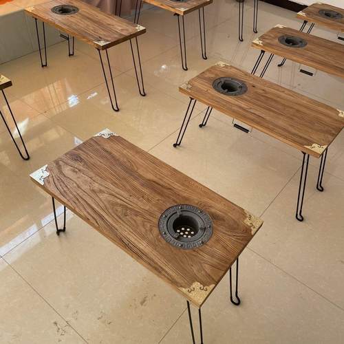 户外炉便携式庭院可折叠实木茶几家庭模型