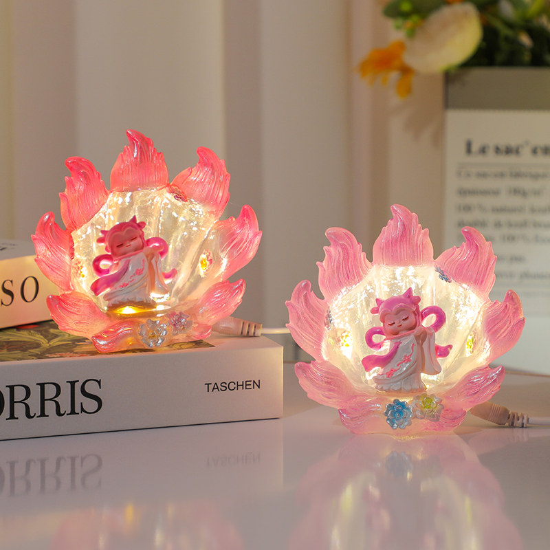 潮玩可爱九尾狐小夜灯摆件女孩房间卧室桌面装饰品送女生朋友礼物,家居饰品,桌面摆件,淘宝优惠券,粉丝福利购,淘宝优惠卷