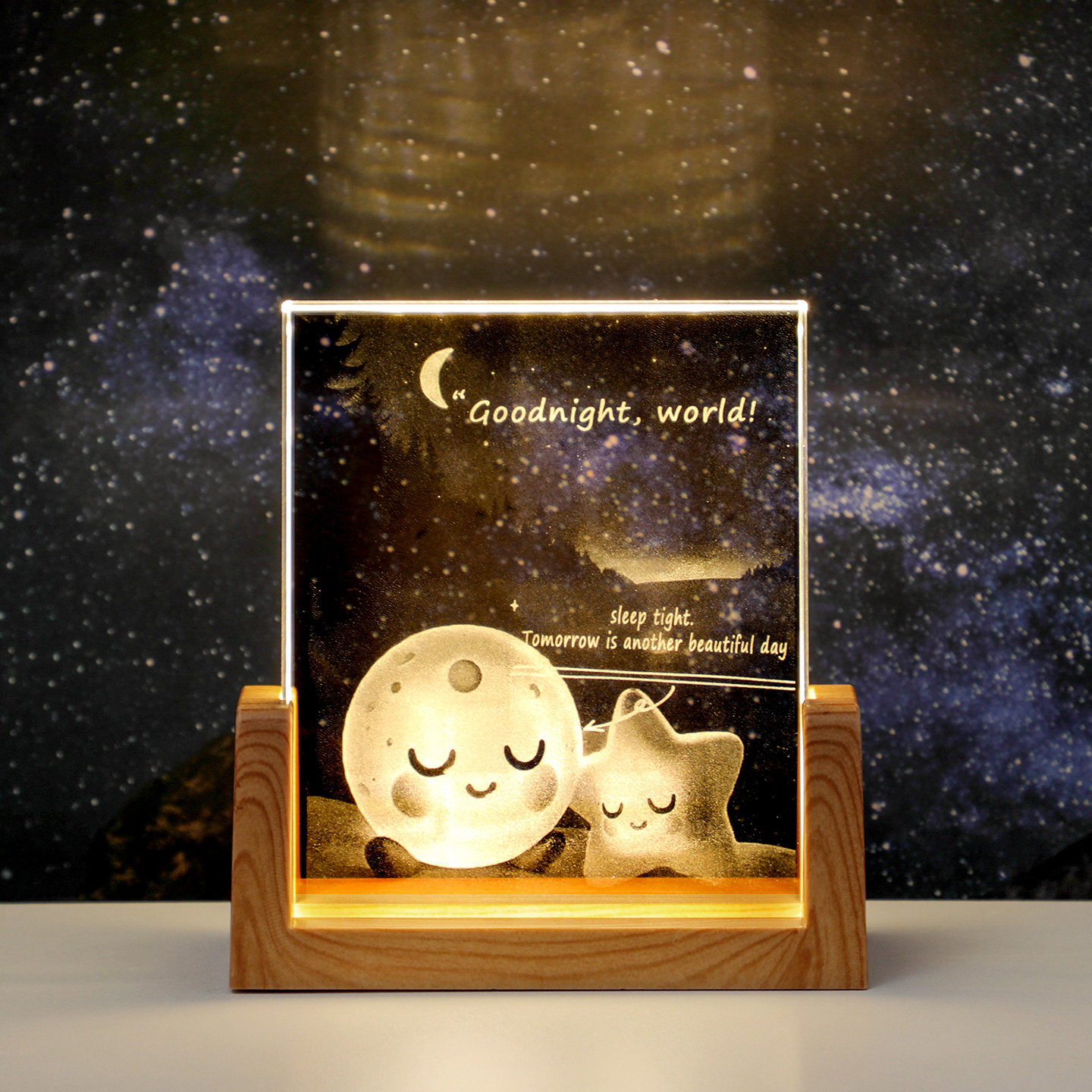 可定制水晶摆件星空月亮水母卧室桌面工位发光装饰小夜灯送人礼物,家居饰品,桌面摆件,淘宝优惠券,粉丝福利购,淘宝优惠卷