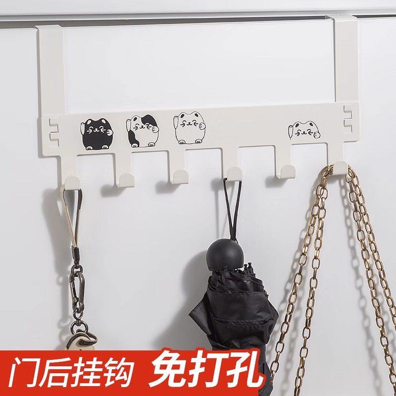 无痕门后挂钩可拆免钉门背式挂衣钩衣帽钩连排挂架门上置物架子