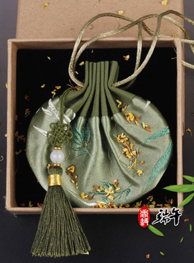 马年端午节礼品香包宫廷古风红色荷包袋流苏香囊空袋挂件挂饰