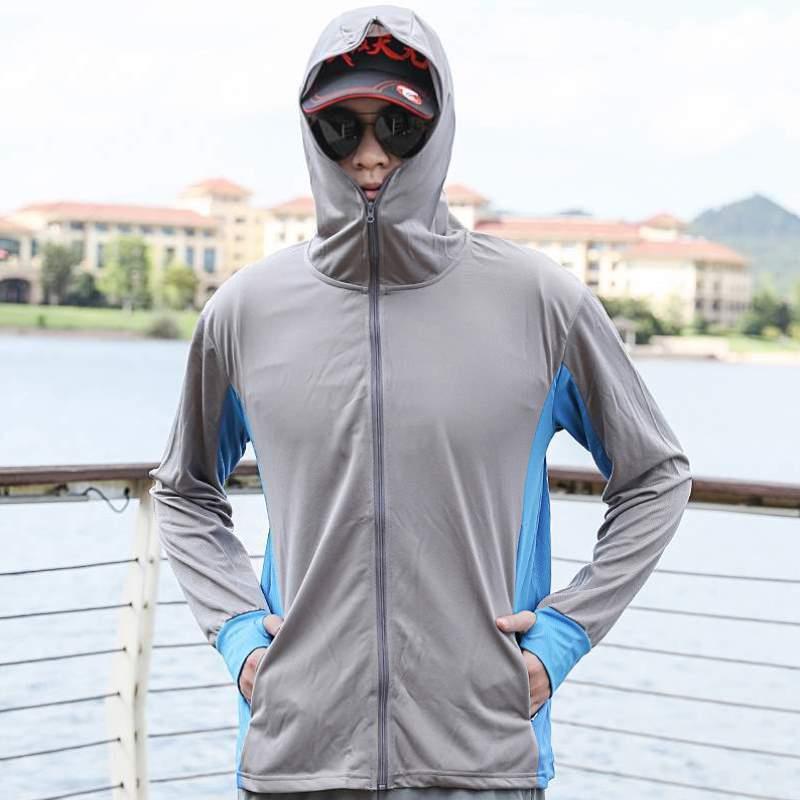 轻薄防晒男款衣服垂钓透气钓鱼服套装服冰丝轻薄防蚊户外速干防晒