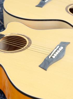 41寸民谣吉gui他tr吉EQT云杉南阳木五a段EQ电箱吉他成人初学他乐