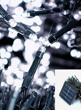 太阳能灯串100200量5080led大容裸灯树灯星0星灯户0HBI外装饰灯