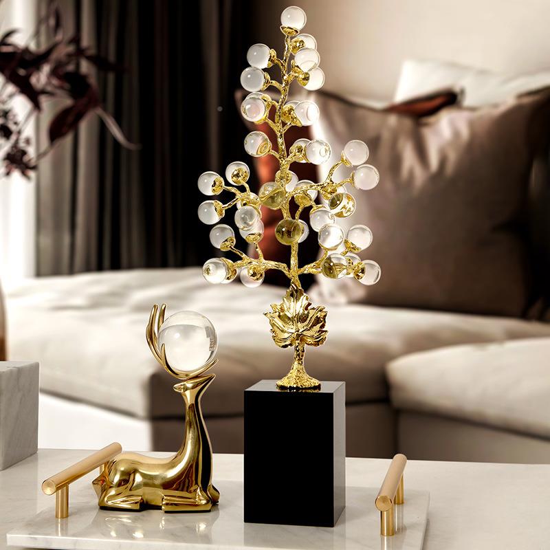 财奢高档紫水晶葡萄发树摆件轻DXE家居装饰品间客厅样板办公室工