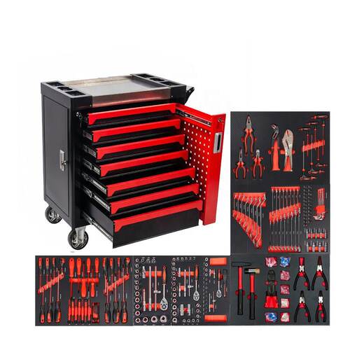 Ce认证420Pcs7抽屉重型车间金属工具手推车车库工具柜手推车