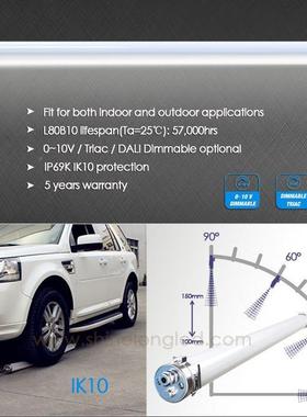 ENEC认证欧会规无频闪MDWDAL6I调光防水I防蒸汽呼吸的P9K三防灯