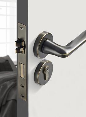 浴静门锁卧室室内音房门室门锁简XPV约极简卫生锁具上提反间锁