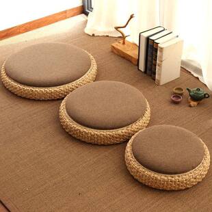 垫禅修网垫榻榻米红坐垫坐4xsjwX6Y拜佛禅垫藤编茶加道厚地板跪垫