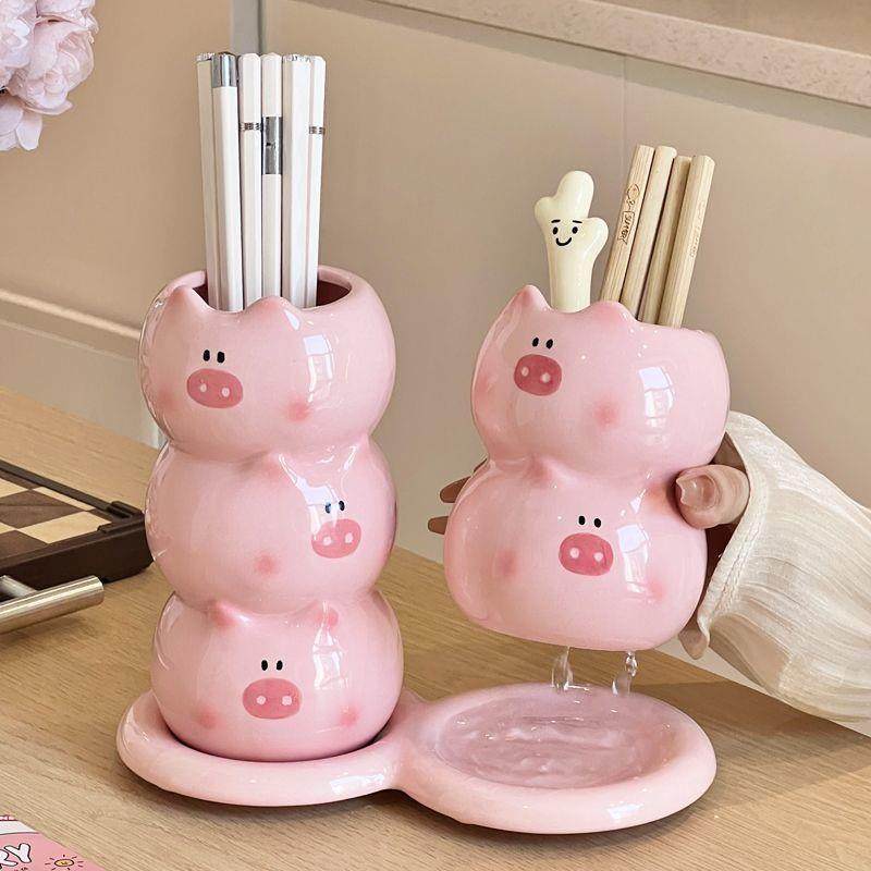 新款可爱高颜值台面厨房pxx8MJJ6子家用筷餐具收水纳陶瓷沥盒筷勺,餐饮具,筷子盒,淘宝优惠券,粉丝福利购,淘宝优惠卷