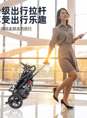 超轻手动轮椅KNR折叠轻便椅残疾飞老手推轮带坐便年代步坐便椅可