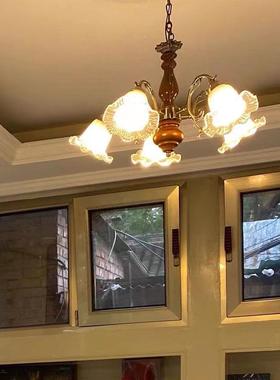 式客卧室餐厅欧式中古实木灯具美式乡村v厅复iGZ1043法ntage古田