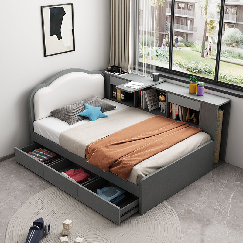 多功能儿童床榻榻米小户型男孩床书柜书桌一体单人床成人小床