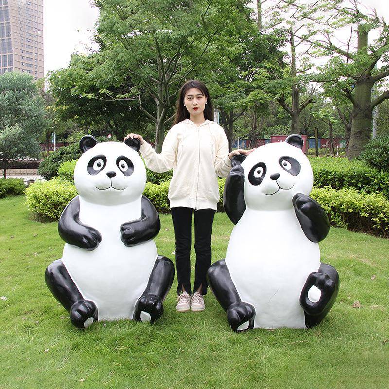 户外小动物熊HY1073-猫雕塑花园院玻钢园林草坪璃幼儿庭园景观装