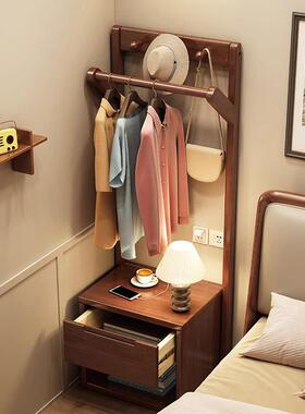 木约衣帽架简衣服收型纳架卧室床实头柜一体OYV挂衣架小户角落置