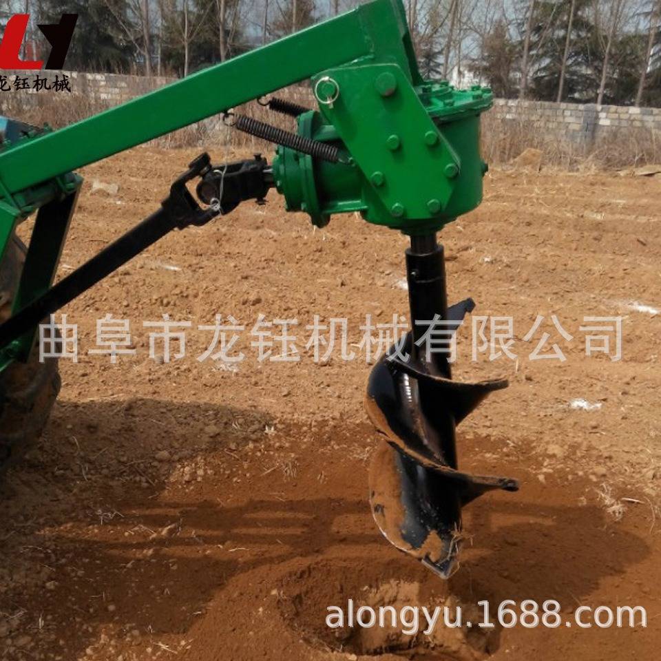 四轮拖拉机带动植树挖坑机后悬挂园林绿化钻坑设备螺旋式拖拉机