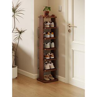 全实木鞋架家用入户门口置物架小型窄鞋柜多层玄关简易放鞋收纳架