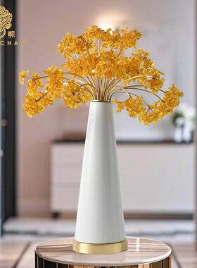 花瓶摆件客厅装饰品桌面轻奢高级感陶瓷餐桌装饰白色文艺白瓷花瓶