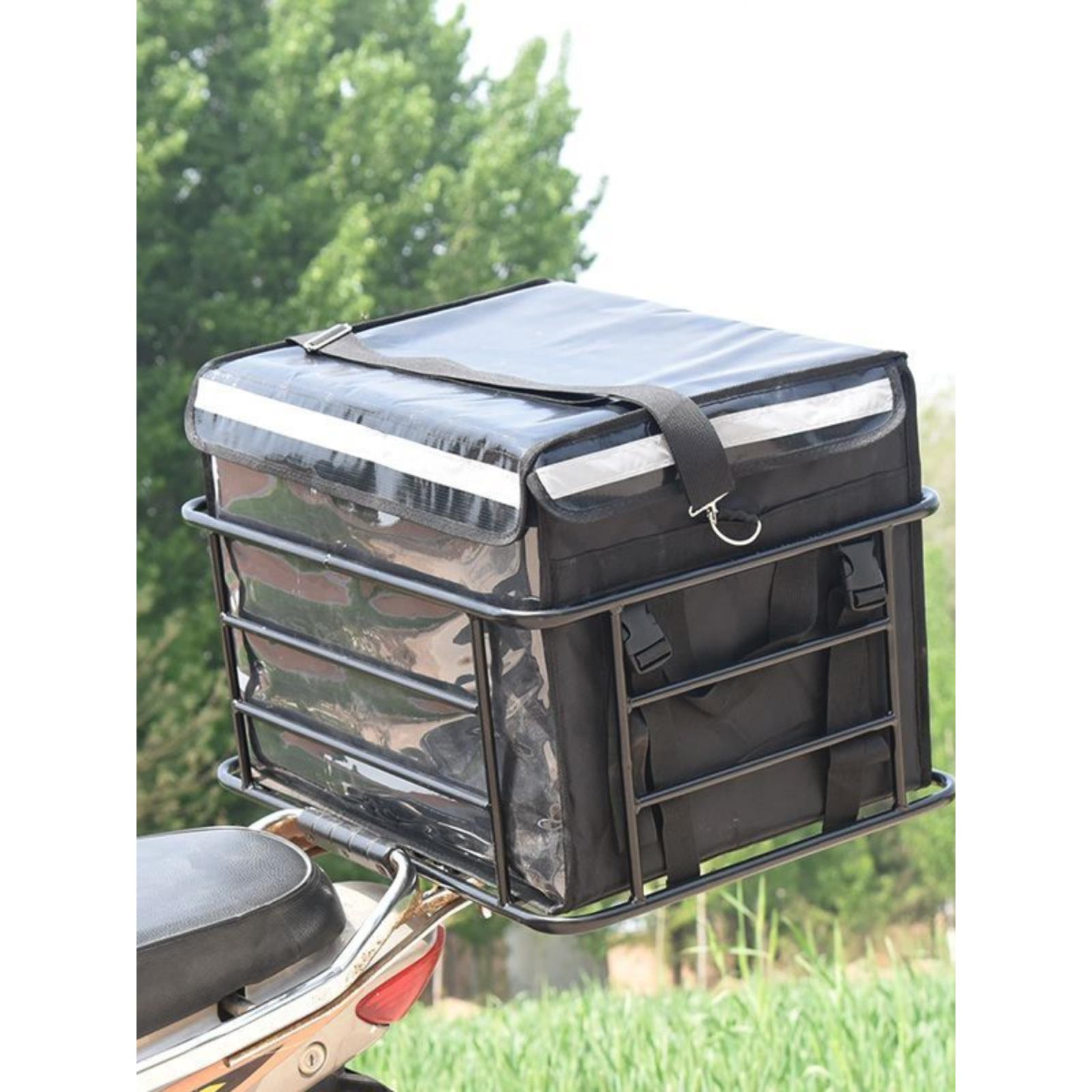 电动车摩托车后货架外卖箱车载架送餐箱底托架加粗通用固定载货架