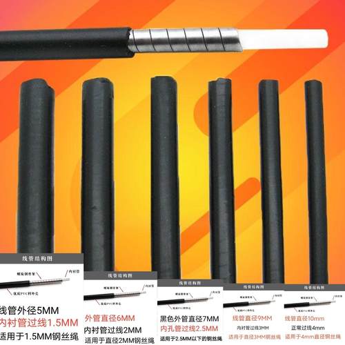 适用于自行车摩托车工程机械过1.5/2.0/2.5/3.0/4.0mm钢丝绳套管