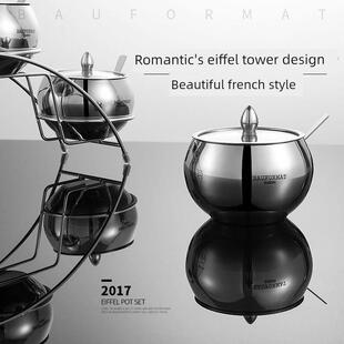 德国裂变不锈钢调味罐集罐瓶味精盐罐材料储存家庭厨房调味盒