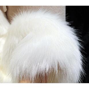 柜台 白色彷狐狸毛皮长毛绒织物彷毛皮织物手工皮衣毛皮布舞台服装