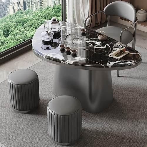 阳台岩板茶桌椅组合家用超微晶石功夫泡茶桌烧水壶一体轻奢小茶台