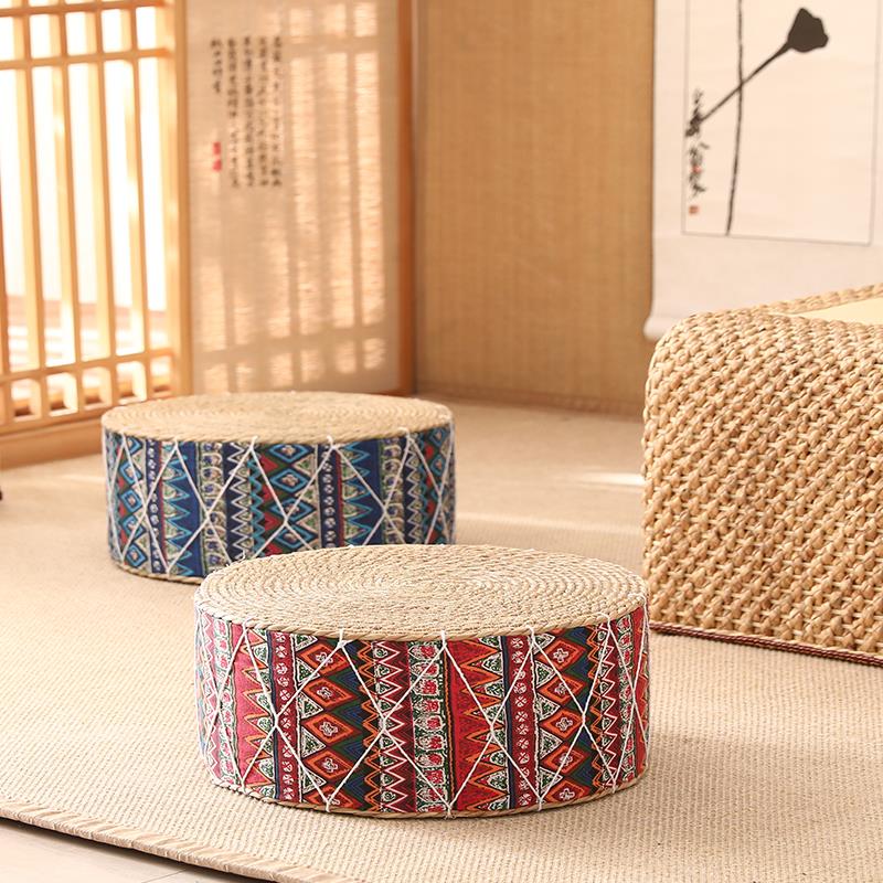 日式草编加厚蒲团垫子小凳子榻榻米坐墩家用客厅换鞋凳草凳小矮凳