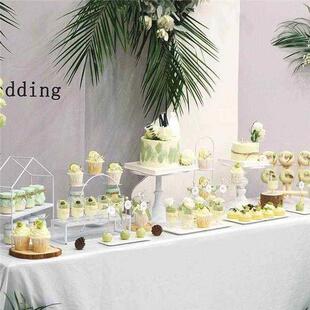 白色铁艺甜品台摆件蛋糕托盘婚礼点心展示架冷餐茶歇摆台展示架厂