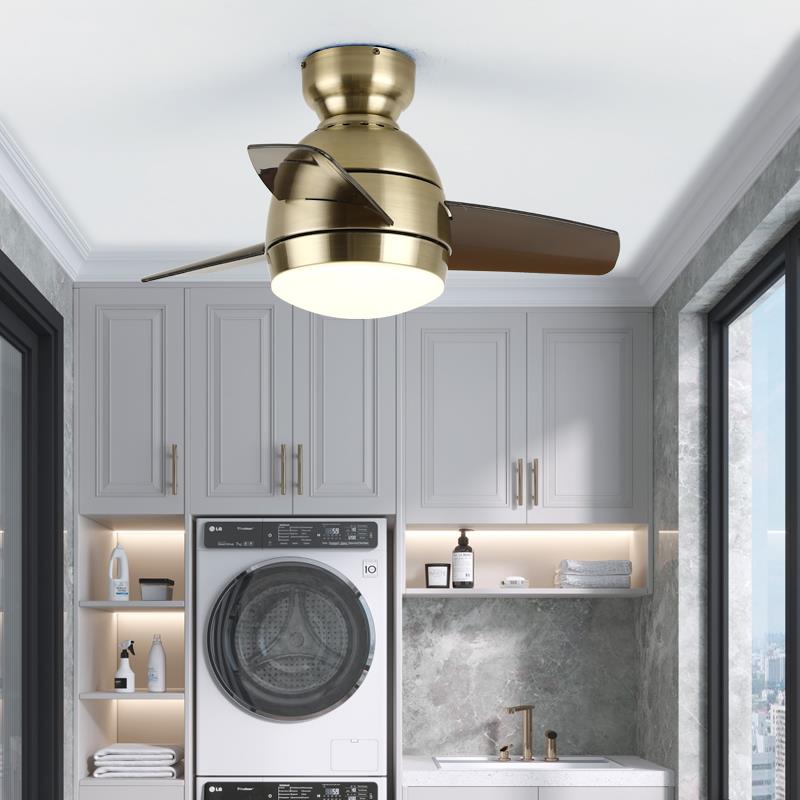 26寸饭厅卧室阳台吊扇灯 变频吸顶超薄小吊扇更衣室过道带灯吊扇