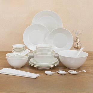 松发瓷器釉下彩碗碟餐具套装家用2025新款碗盘筷乔迁新居礼盒组合