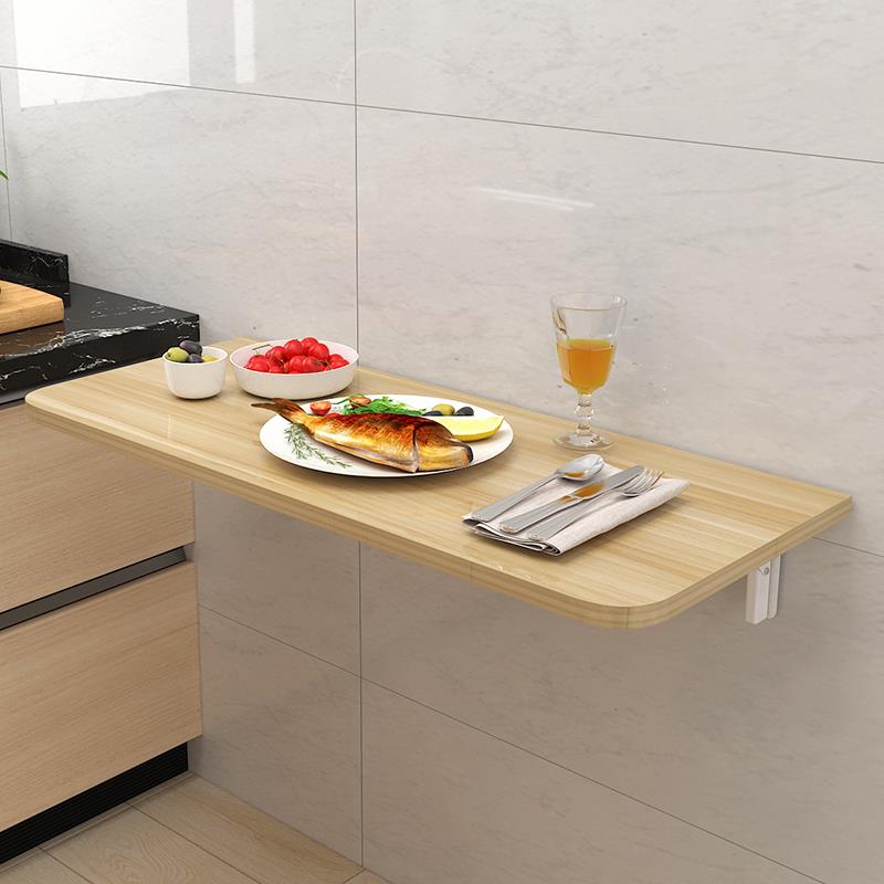 墙上可折叠置物架壁挂式一字隔板厨房壁挂式多功能吃饭家用小餐桌