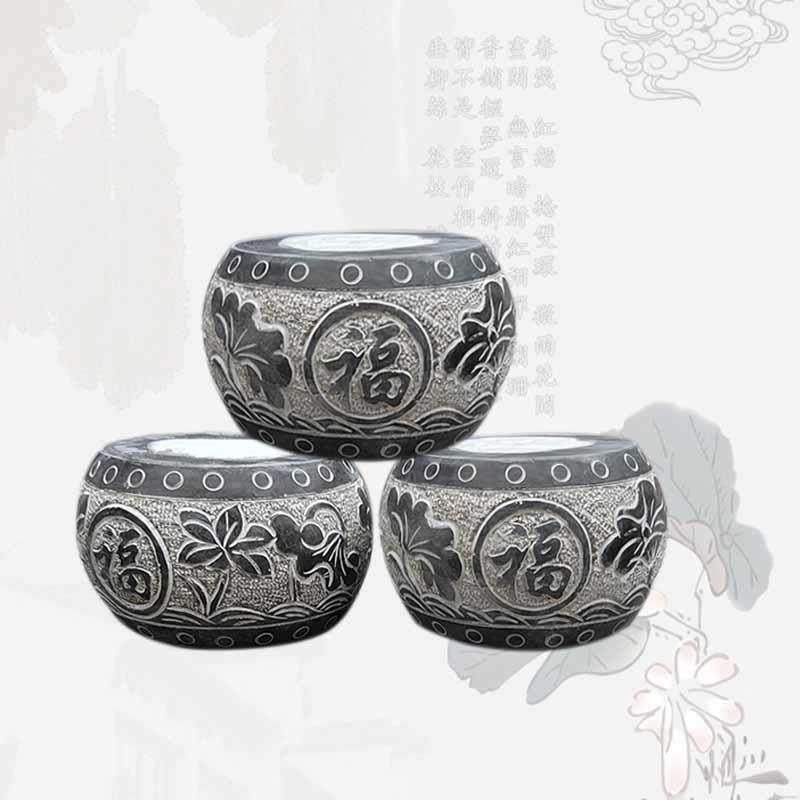 圆柱底座石柱墩雕柱础柱基石天然青石定制柱脚石墩子实心圆鼓柱础